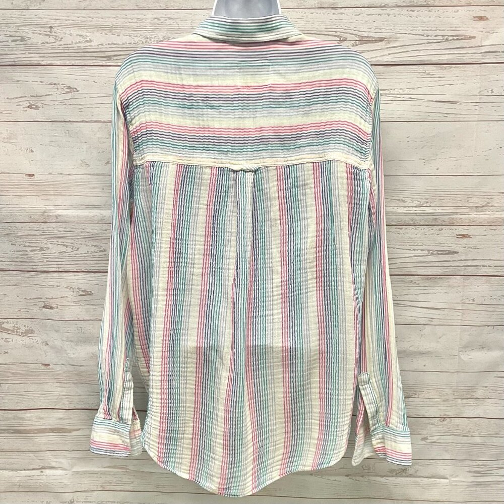 Rails Ellis Iris Mult-Color Rainbow Striped Shirt - image 4